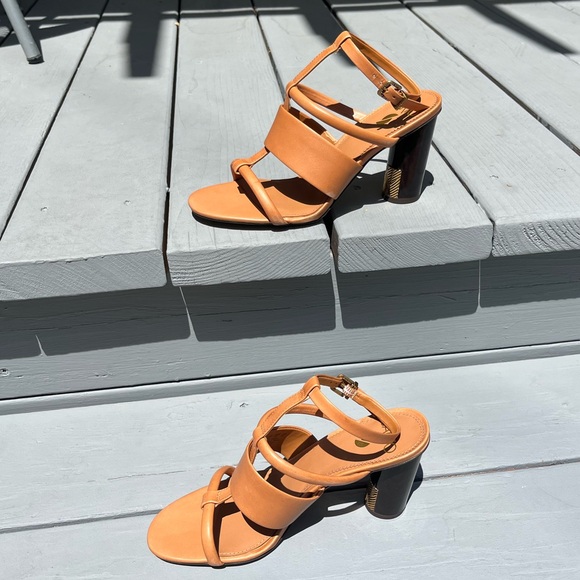 Franco Sarto Ollieglad Camel Strappy Heel Size 8 - Picture 3 of 10